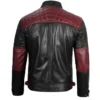 Mens Quilted Cafe Racer Leather Jacket