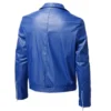 Mens Sports Brando Blue Leather Jacket