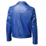 Mens Sports Brando Blue Leather Jacket