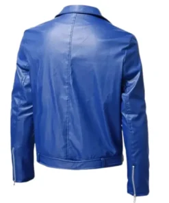 Mens Sports Brando Blue Leather Jacket