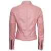 Womens Pink Cafe Racer Leather Jacket
