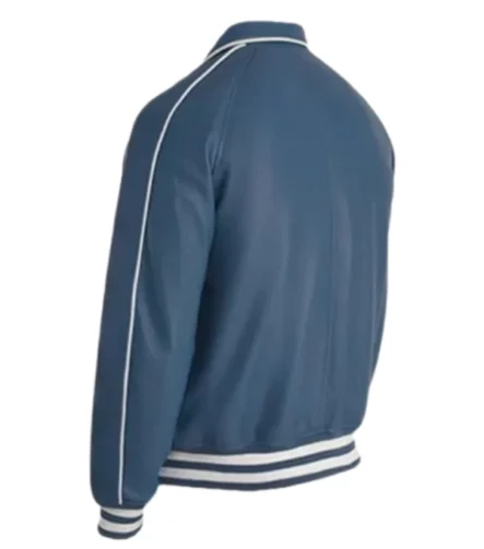 Blue Leather Varsity Jacket