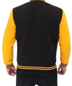 Men Black and Yellow Baseball Jacket