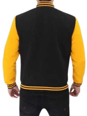 Men Black and Yellow Baseball Jacket