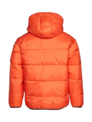 Men Orange Hooded Puffer Jacket