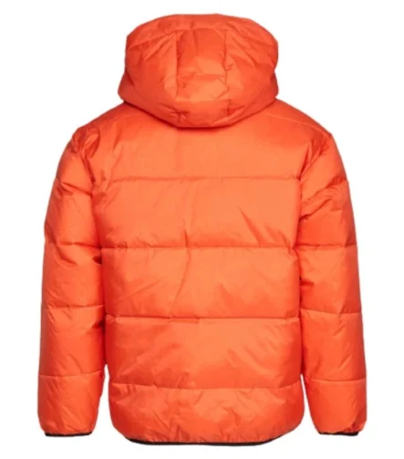 Men Orange Hooded Puffer Jacket