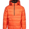 Orange Hooded Puffer Jacket