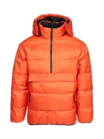 Orange Hooded Puffer Jacket