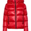 Winter Red Puffer Hooded Jacket
