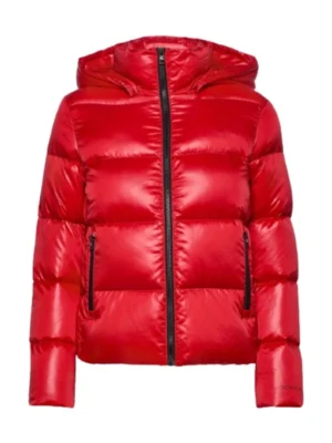 Winter Red Puffer Hooded Jacket