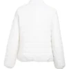 Women White Puffer Leather Jacket