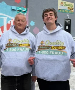 Grey Quality Learning Center Pullover Fleece Hoodie