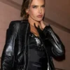 NYC Fashion Show Alessandra Ambrosio Black Jacket