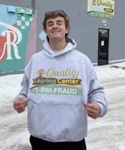 Quality Learning Center Pullover Hoodie Grey Fleece