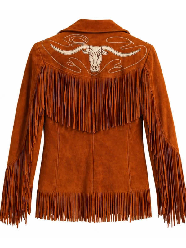 Aya Cash Brown Fringe Jacket B