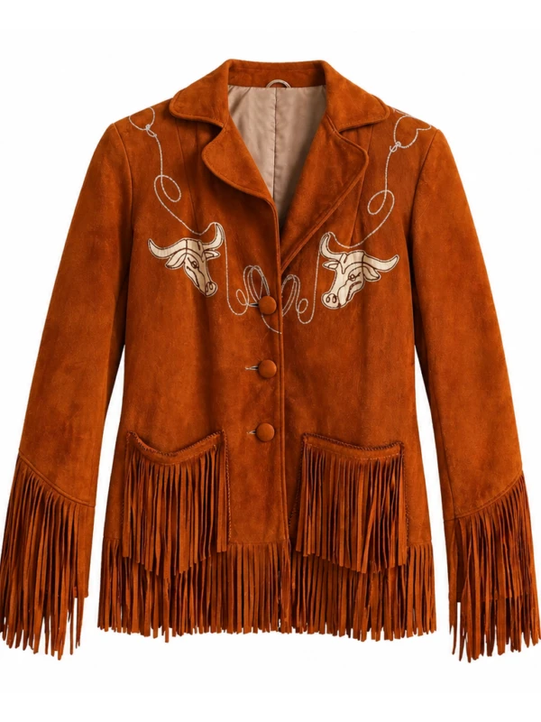 Aya Cash Brown Fringe Jacket F