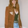 Aya Cash Brown Fringe Jacket R 1
