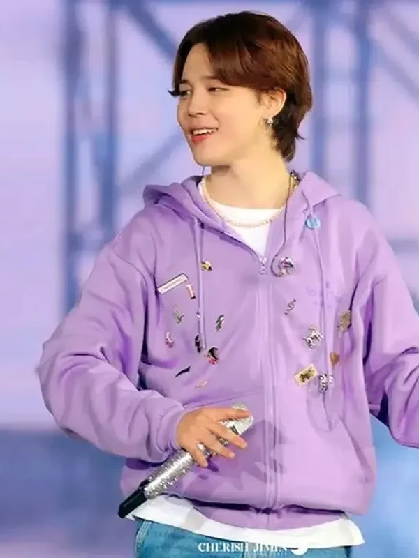 BTS Singer Cherish Purple Bomber Hoodie