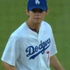 BTS The Return Kim Taehyung Short Sleeves Dodgers White Jersey