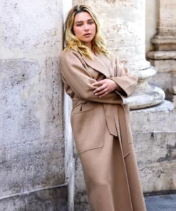 Florence Pugh Rome Brown Coat