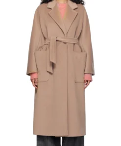 Florence Pugh Rome Brown Long Coat F