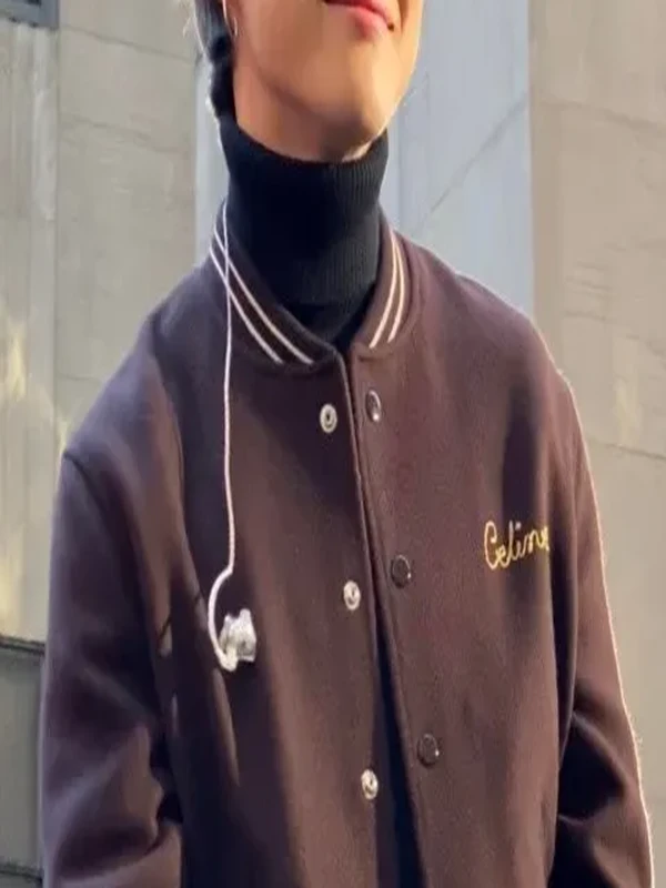 Jimin BTS Wool Brown VarsityJacket