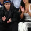 Knicks Playoff Courtside Date Timoth e Chalamet Black Jacket First
