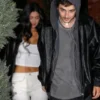 Knicks Playoff Courtside Date Timoth e Chalamet Black Jacket Second