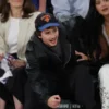 Knicks Playoff Courtside Date Timoth e Chalamet Black Jacket Third
