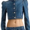 Madrid Naomi Campbell Blue Cropped Jacket F