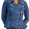Margo s Got Money Troubles Michelle Pfeiffer Shyanne Millet Blue Peplum Jacket F