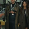 Running Point S02 Kate Hudson Brown Coat