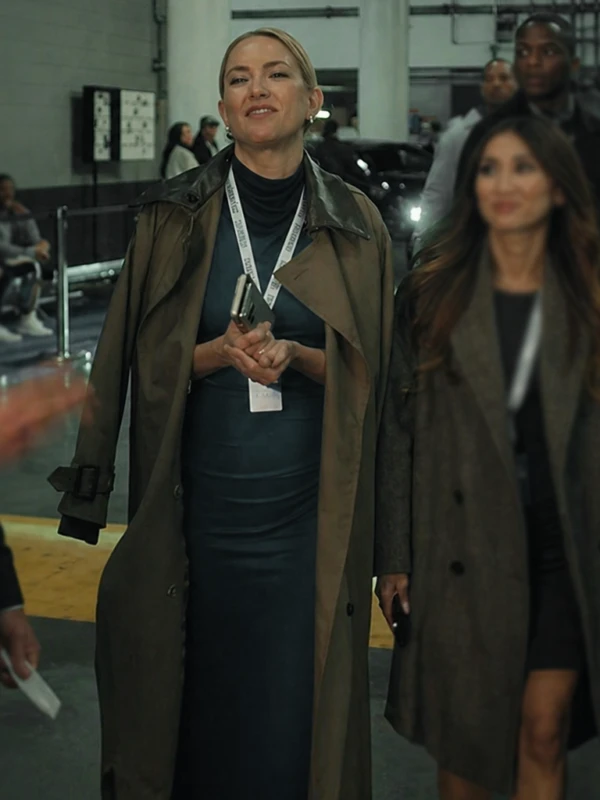 Running Point S02 Kate Hudson Brown Coat