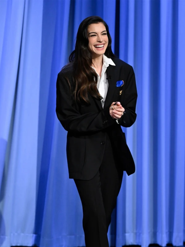 The Tonight Show Starring Anne Hathaway Black Blazer First