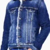 Classic Blue Denim Shearling Jacket
