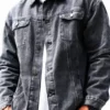 Men Vintage Faded Grey Denim Jacket