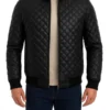 Mens Black Quilted Leather Jacket 1