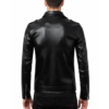 Mens Buston Black Shining Leather Biker Jacket