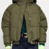 TV Series Battle on the Beach Season 5 Angelinas Olive Cropped Puffer Jacket Unisex