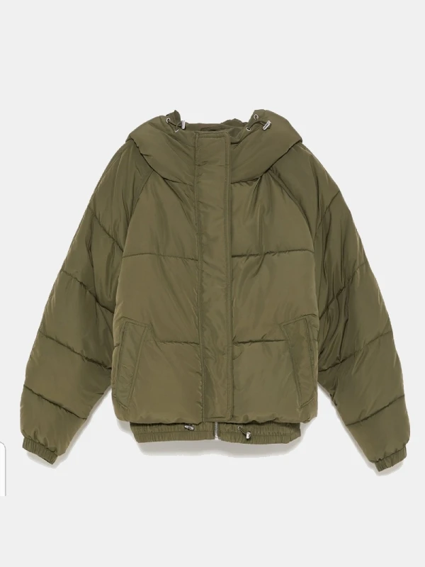 TV Series Battle on the Beach Season 5 Angelinas Olive Cropped Puffer Jacket