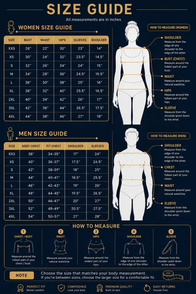 Size Guide for Nyoshopping